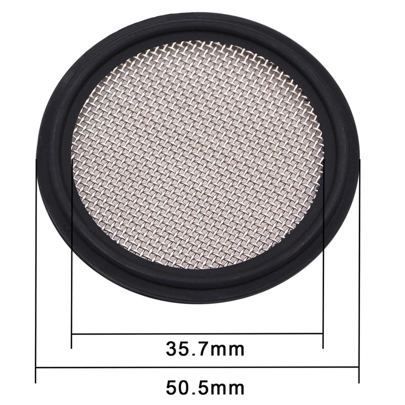 DERNORD 1.5" FKM Sanitary Gasket w/ Stainless Screen - Tri Clamp Clover (20 Mesh) - Image 3
